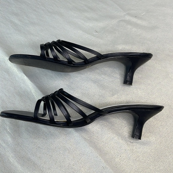 Vintage Y2K Strappy Square Toe Kitten Heels Black Paula Premier Collection 8.5 - Picture 4 of 11